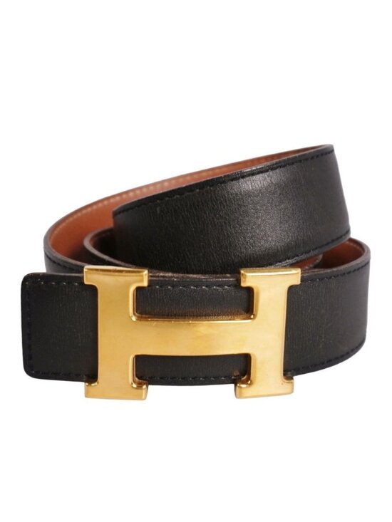 Hermes Vintage 96 Belt Leather Logo
